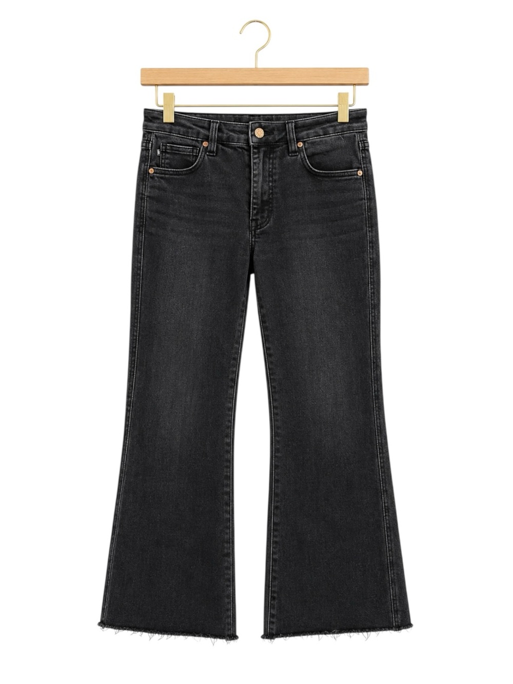 Judy Blue Black Distressed Wide Leg Jeans Raw Hem High Rise‎ Stretch 9/29